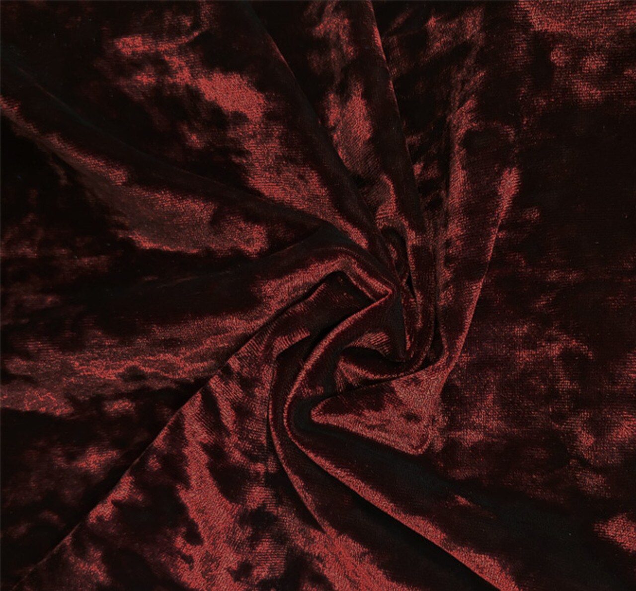 1 Yard Stretch Velvet Crushed Burgundy Apparel Fabric Polyester Spandex Soft Drapey Holiday Material 58/60 Inches width